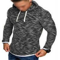 Glonme jednobojna dukserica muške obične sportske dukserice majica s dugim rukavima pulover Crni XL