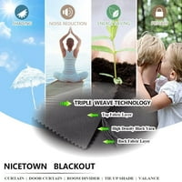Beiwei Rod Pocket Thermal Insulated Blackout Curtain Energy Efficient window Valance UV Protection jednobojne