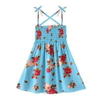 Djevojke Ljeto haljina bez rukava ljeto cvjetna frizura Suspender princeza haljina modne svestrane cvjetne
