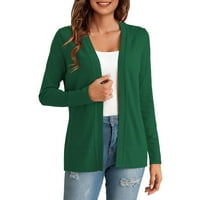 drpgunly kaputi za žene jednobojne Ležerne pletene džempere bez dugmadi bez dugmadi kardigan svijetle jakne za žene zelene XL