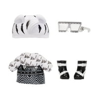 Na Na Na Fuzzy Surprise serija Zara Zebra 7 Modna lutka Zebra-inspirisana flokiranim tijelom, kapicom, naočarima, odjećom i obućom. Pozeable, igračka poklon za djecu uzrasta 8+