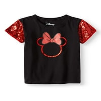 Disney Minnie Mouse Sa Šljokicama Rukav Grafički T-Shirt