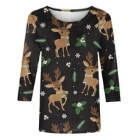 Ženski labavi vrhovi Duks odjeća jesen zima prodaja okrugli vrat pulover Reindeer Snow-Man Tees trendi