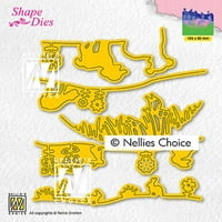 Nellie's Choice Shape Dies Set Up Spring Scene