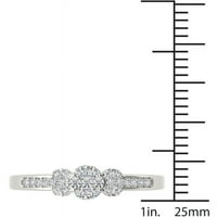 Carat T. W. Diamond Trokameni klaster 10kt zaručnički prsten od bijelog zlata