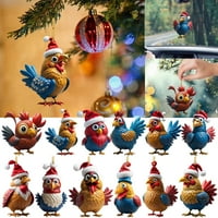 Dengmore slatka Rooster Car privjesak Home Tree ukras božićno drvo ukras Home Decor 1pc