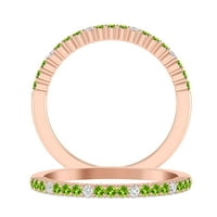 Karatni 10k Peridot od ružičastog zlata i dijamantski prsten za godišnjicu vjenčanja za žene