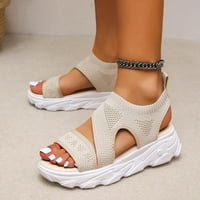 Jsaierl ženske ravne sandale Ležerne prilike sandale za peep toe Comfy šuplje sandale Trendna plaža Sandala veličine 6