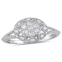 Carat T.W. Diamond 10kt bijeli zlatni Split prsten