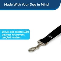 PetSafe najlonski povodac za pse, izdržljiv, uključuje jednostavan za korištenje zavrtanj, ft in, Crni