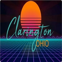 Clarington Ohio Vinil Decal Stiker Retro Neon Dizajn