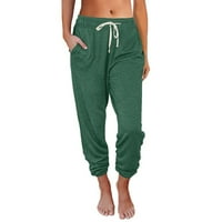 njshnmn trčanje planinarenje pantalone sa džepovima žene plus veličine trenirke, zelena, S