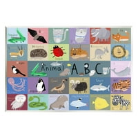 Stupell Industries razne životinjske abecede učenje grafike Neuramljena Umjetnost Print zidna umjetnost, dizajn Carla Daly