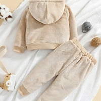 Odjeća Za Dječake Baby Unise Jesen Zima Dugi Rukav Sa Čvrstim Kapuljačom Hoodie Pantalone Set Odjeća