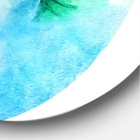 Designart 'Mermaid Green Fish Tail' Nautički i obalni krug metalni zid Art-disk od 23