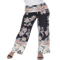 Bijela marka ženske cvjetne paisley ispisane pantazlo pantalone