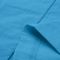 Haljine za žene mini kratki rukav casual mini baš sa solidnom posadom Ljetna haljina Blue XL