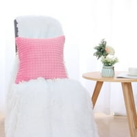 Unique Bargains Texture Decorative Throw Jastuk Cover Pink 24 24