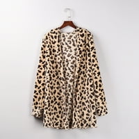 Modni ženski leopard -fur nejasan toplo zimsko zimsko preveliko obljez dugačak kaput