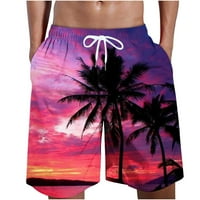 Muške havajske kratke hlače za plažu Casual cvijet elastični struk vezica kratke, daske za muškarce brzo