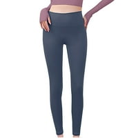 Mikilon ženske jednobojne boje visokog struka za podizanje bokova fitnes uske hlače za jogu ženske hlače
