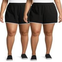 No Boundaries ' Plus Size Pull On Dolphin Shorts, 2-Pack