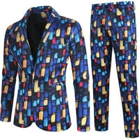 WAVSUF Fashion Big i visoki muški setovi isključivanje za hladne ponude Plavi vrhovi i hlače Postavljena