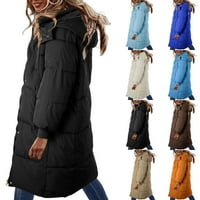 Pamučna jakna zimska dugačka dugačka koljena dolje pamučna jakna Žene labave pamuk sa kapuljačom