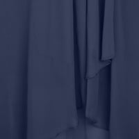 Cuoff haljine haljine za žene elegantna čipkasta šifonska haljina večernja Plava M