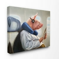 Stepell Home Decor svinja koji čine malo svjetlo čitanje na letu smiješno slikanje platno zidna umjetnost