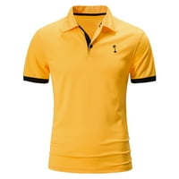 Kali_store muns polo majice s kratkim rukavima polo majice za muškarce kratki rukav casual poslovni sportski sportski tenis golf majice žuti, s