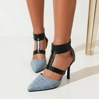 Ženske sandale na petu - Ležerne naramenice za gležanj šiljaste ljetne sandale novog stila Stilettos # Blue-6