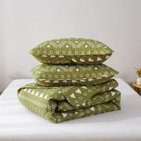 Boho maslinasto zeleni jorgan Set King seoska kuća posteljina prekrivač King Size maslinasto zelena i