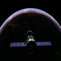 Spacecraft Soyuz TMA sastavlja se preko Atlantskog okeana na zalasku sunca