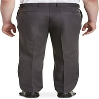 Oak Hill DXL muške velike i visoke pantalone-Relaxer ravne-prednje pantalone od mikrovlakana-novo poboljšano krojenje, Crne, 44w 28L