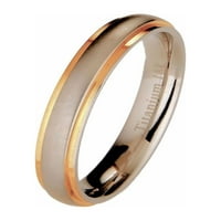 Metali nakit Muški Ženski Titan vjenčani prsten 18k pozlaćene ivice Comfort Fit Band Veličina 6