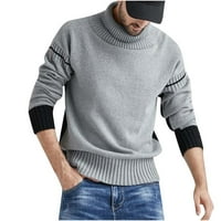 Dukseri za muške zimske casual patchwork dugih rukava džemper za džemper od prste bluza crna l