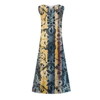 Ženske Haljine Plus Size Clearance Fashion Women Casual V-Izrez Printing Dress Summer Sleeveless Pulover Dress Fire Sale