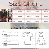 Baberdicy šifon Top Tops for Women kratki rukav ljetna moda Casual trendi štampana majica dugme dekolte