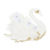 Bestonzon Swan Shape Vez Patch Šivanje Zanatska Dekoracija DIY Vezena Aplikacija