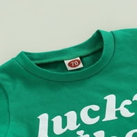 Sunisery dan St. Patrick-a Toddler baby Boys Odjeća Setovi pismo djetelina Print kratki rukav T-Shirt Drawstring pantalone zeleni 12 mjeseci