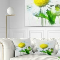 PromenArtict Yellow Dimmomile Sketch akvarel - cvjetni jastuk za bacanje - 18x18