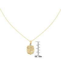 Primal Gold Karat žuto zlato Saint Michael medalja značka privjesak sa lancem za kablove