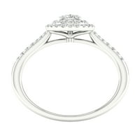 Imperial CT TDW kruški Diamond Double Halo Angažman prsten u 10k bijelo zlato