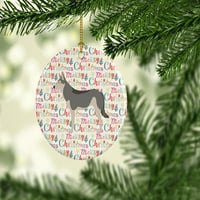 Saarloos Wolfdog sretan božićni keramički ukras