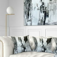Designart braon i bež slika - apstraktni jastuk za bacanje - 16x16