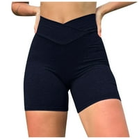 Ljetne prodaje joga kratke hlače za žene Ženski poprečni struk breskve kratke hlače za kratke hlače Joga pantalone mornarice l