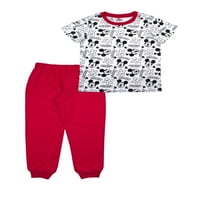 Mickey Mouse T-Shirt & Jogger Pantalone Outfit Set, 2 Komada