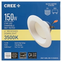 Cree rasvjeta CR - t LED Retrofit Downlight 150w ekvivalent, lumeni, zatamnjivač, neutralna bijela 3500K,