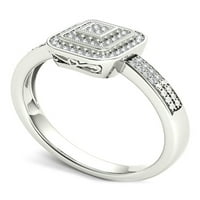 Carat T.W. Diamond Double Halo Cluster 10KT bijeli zlatni prsten za angažiranje